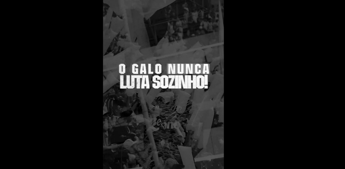 Atlético publicou um vídeo convocando a massa atleticana a se fazer presente e incentivar os jogadores na briga pelo título da Copa do Brasil
Foto: Reprodução/Twitter @atletico
