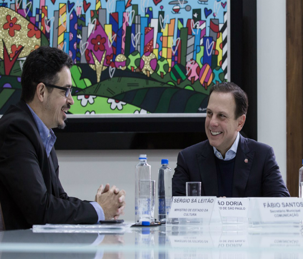 Sá Leitão cumpriu agenda em São Paulo nesta segunda e terça-feira, onde se reuniu com o prefeito João Dória (acima), entre outros compromissos (Fotos: Funarte e Janine Moraes/Ascom MinC)