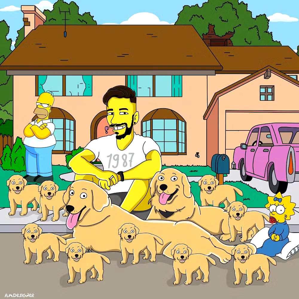 Artista de Três Corações faz ilustrações por encomenda inspirado em 'Os Simpsons' — Foto: Aislan Maicon da Cruz